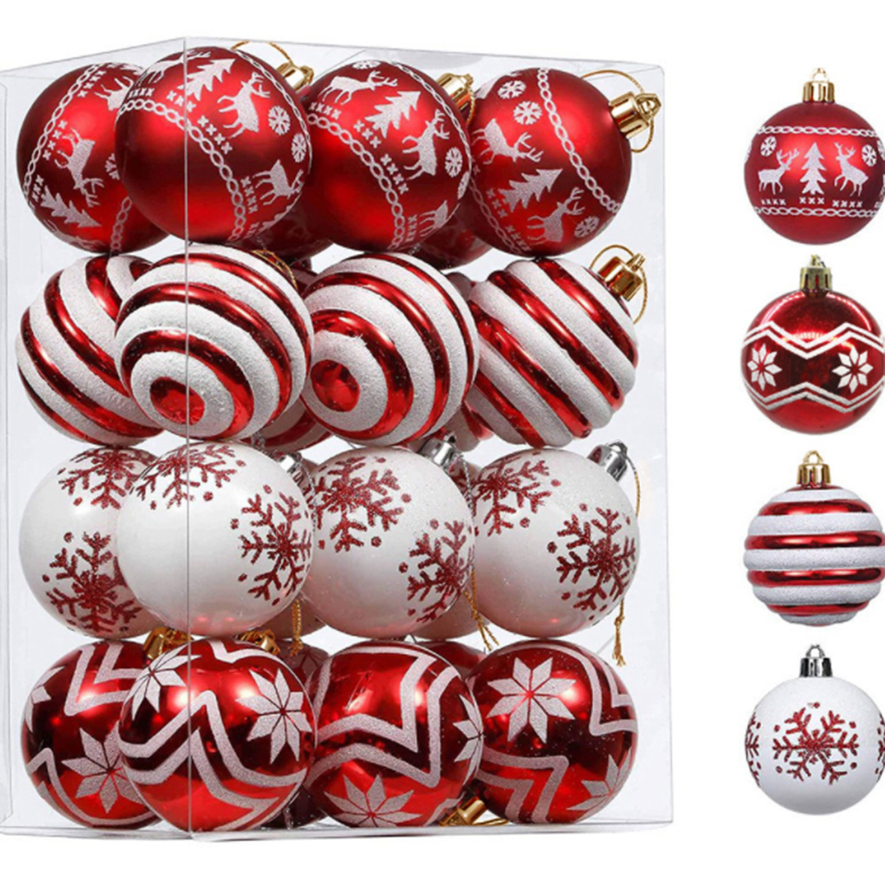 Ornament Ball Set - New Christmas Drop Ornaments Hand-Painted Decorative