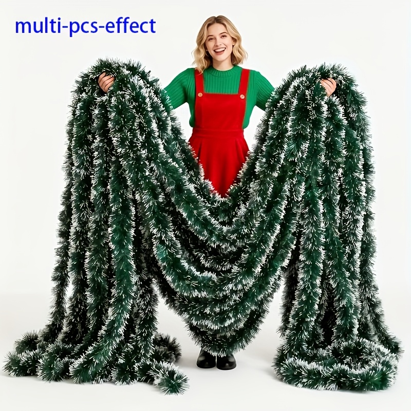 Tinsel Garland Decoration - 6/14M Christmas Tinsel Garland,Hanging Decoration Indoor