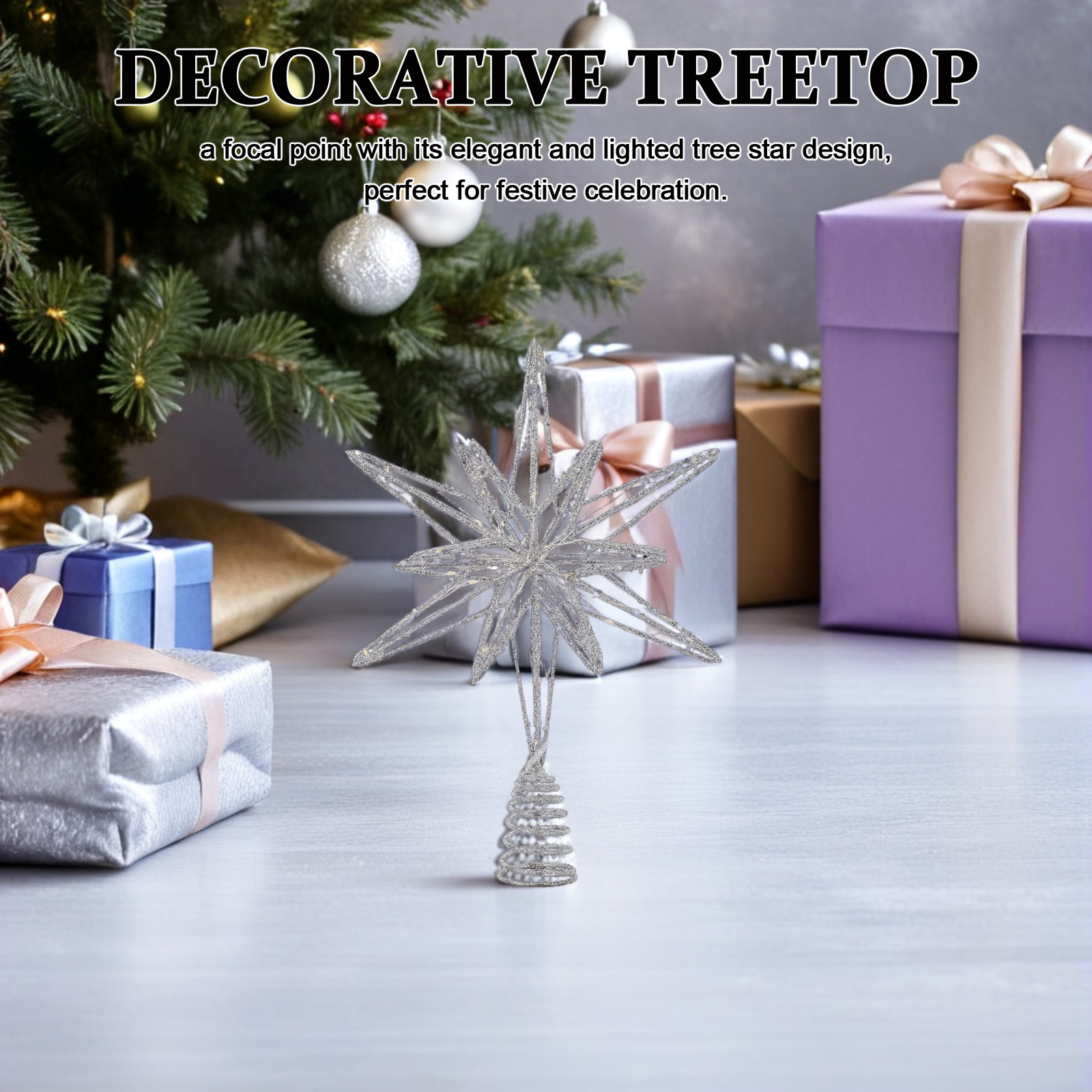 Star Tree Topper - Christmas Tree Star Topper Metal Wire