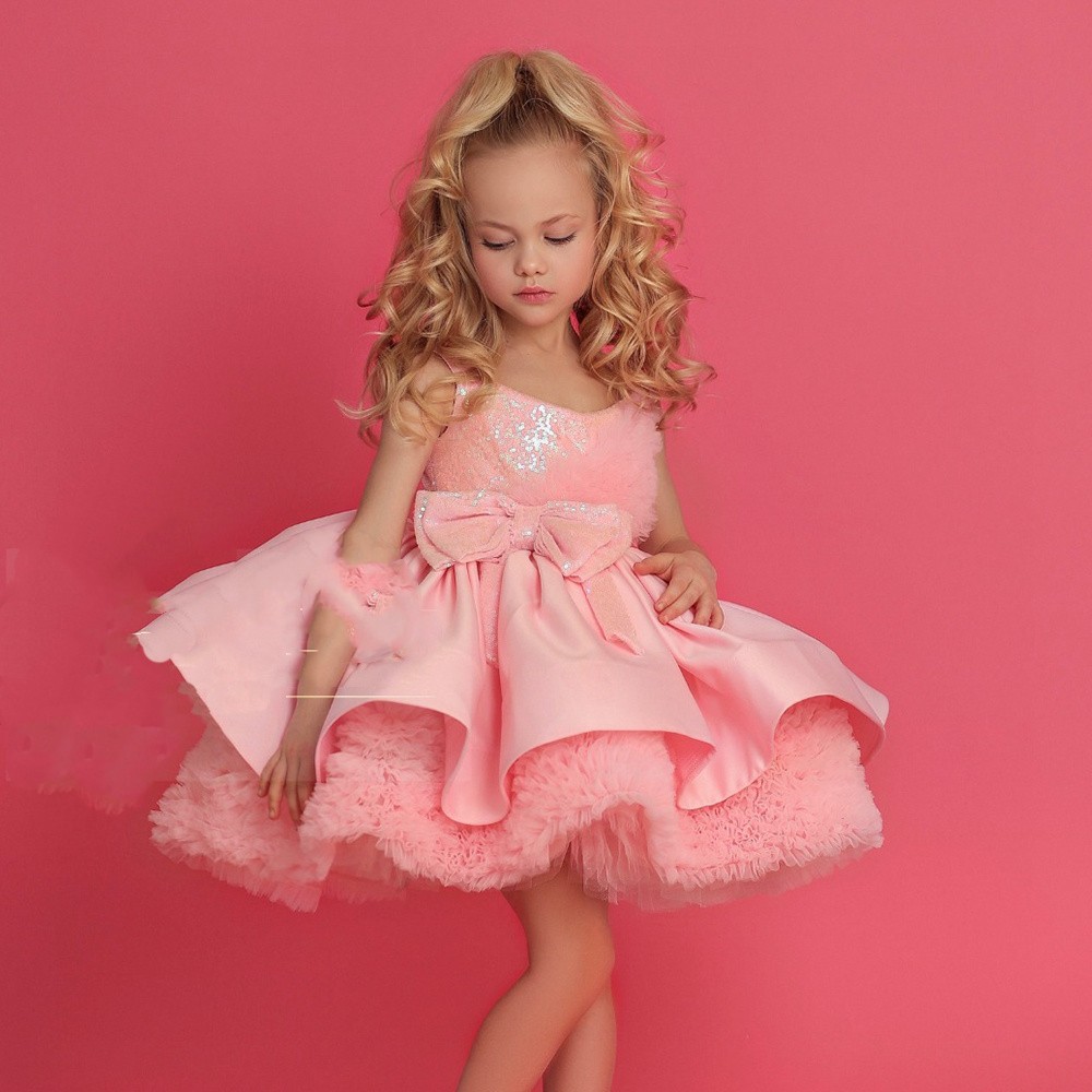 Ribbon Bow Gift - Elegant Exquisite Baby Pink Flower Girl