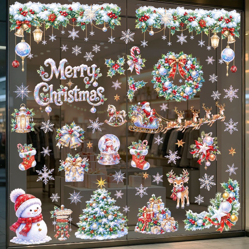 9 Sheets Christmas Static Wind - Snowflake Window Decal review and price