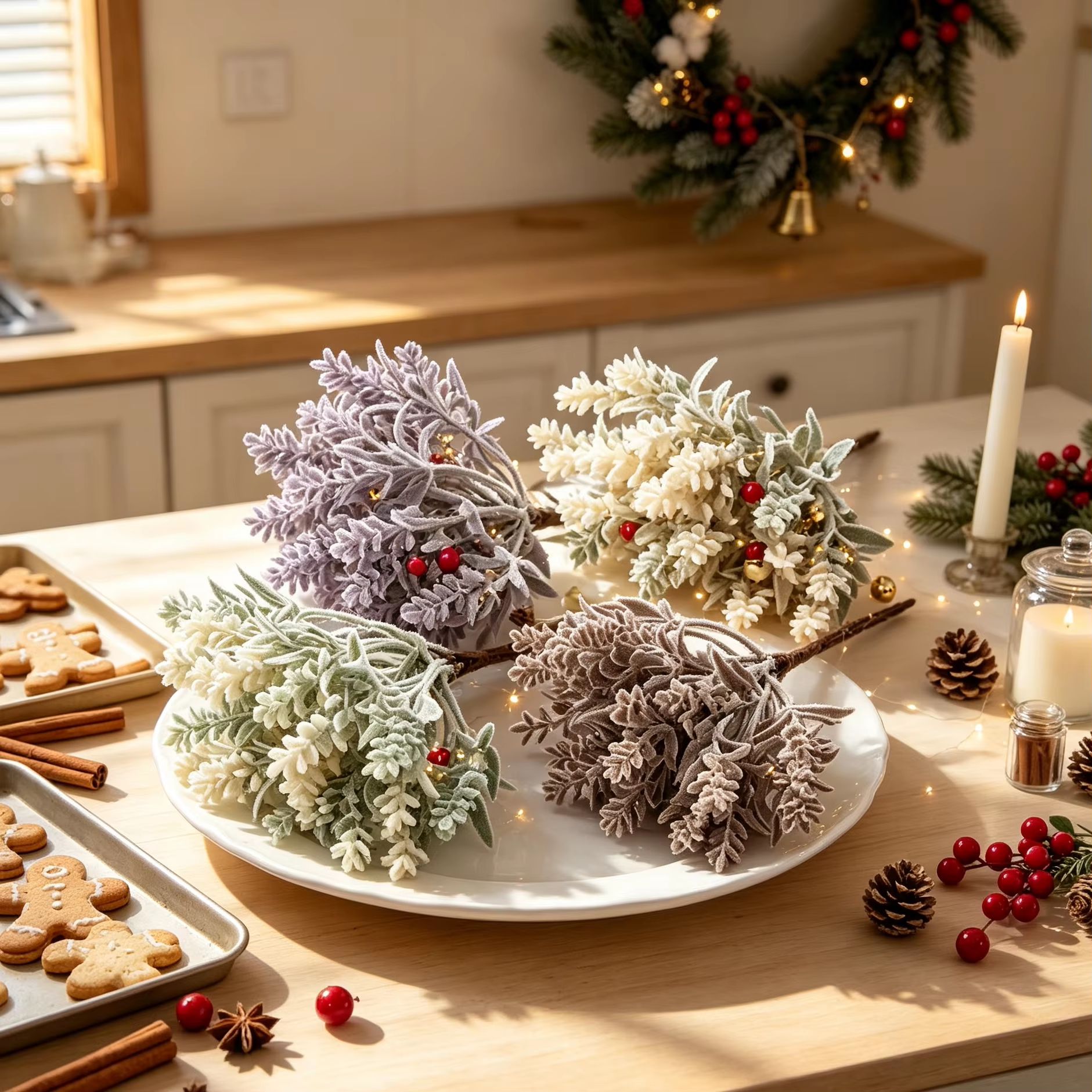 1/5PCS Artificial Plastic Flow - Christmas Wreath Fake review and price