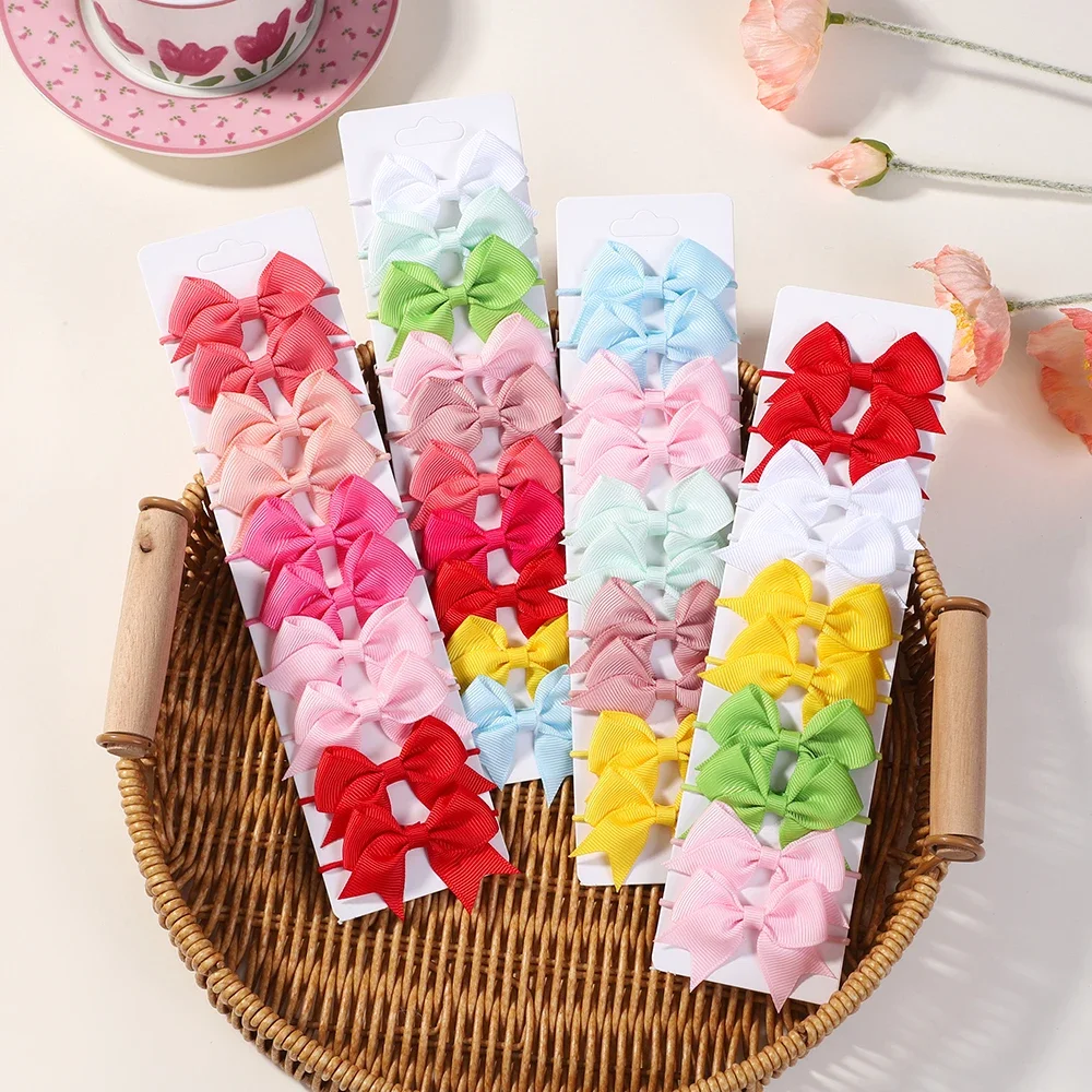 10Pcs Bows Elastic Hair rubber - Ribbon Bow Gift review and price