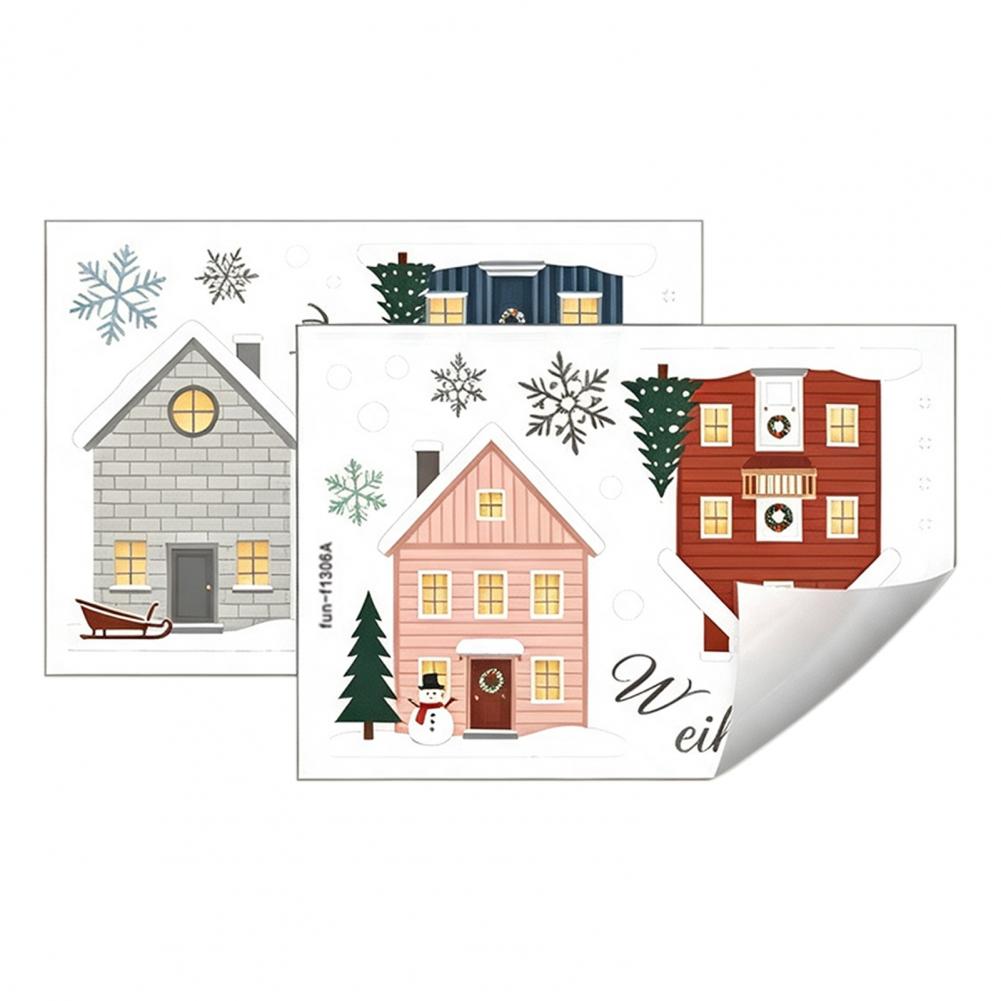 Elk Fir Tree Stickers 2pcs Chr - Snowflake Window Decal review and price