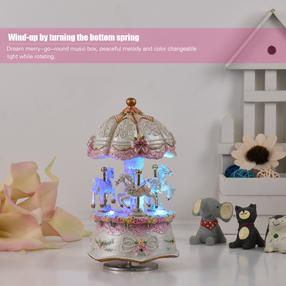 Luxury Dream 3-Horse Rotating  - Snow Globe Musical review and price