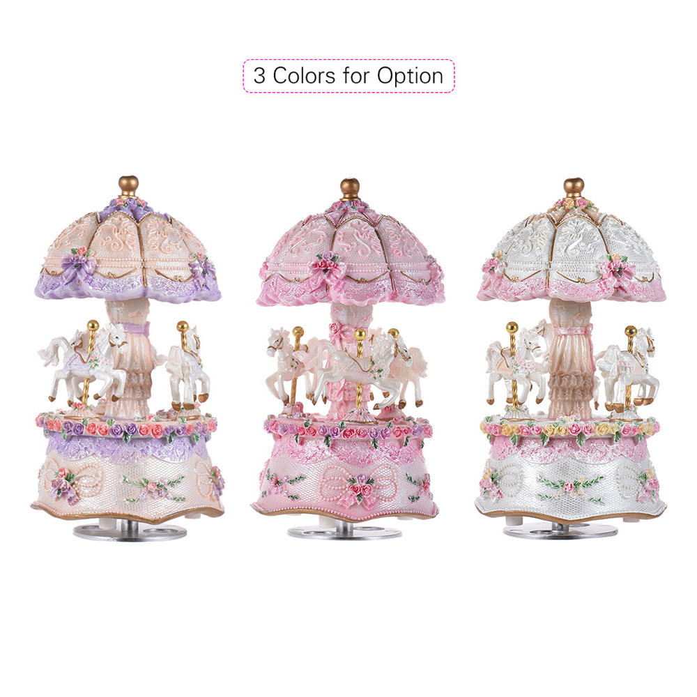 Luxury Dream 3-Horse Rotating  - Snow Globe Musical review and price