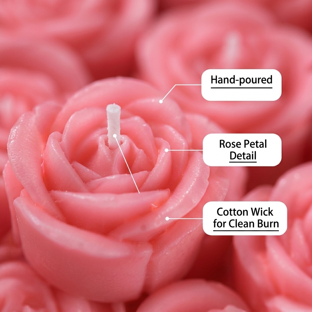 6-Piece Set of Rose-Shaped Soy - Holiday Candle Set review and price