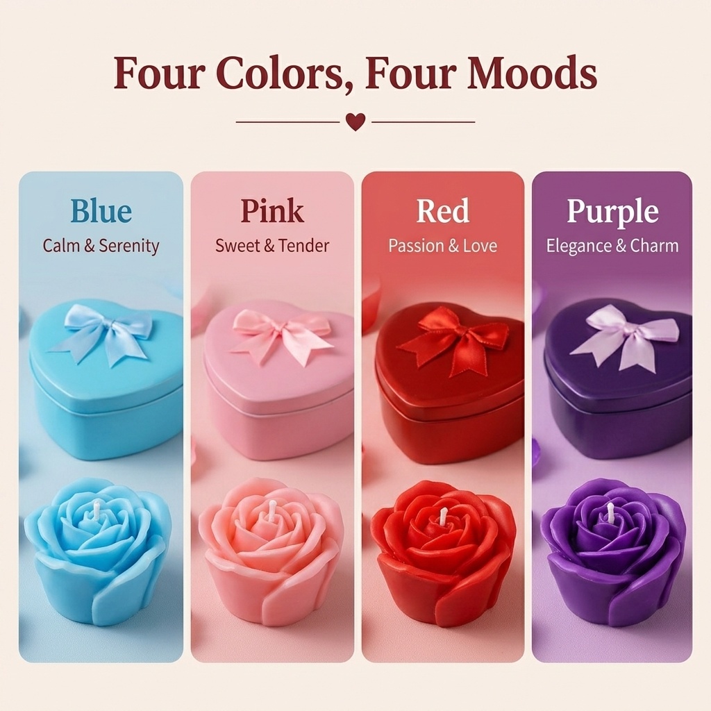 6-Piece Set of Rose-Shaped Soy - Holiday Candle Set review and price
