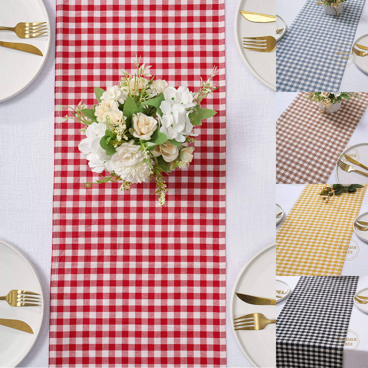 Rustic Plaid Cotton Table Runn - Christmas Throw Blanket review and price