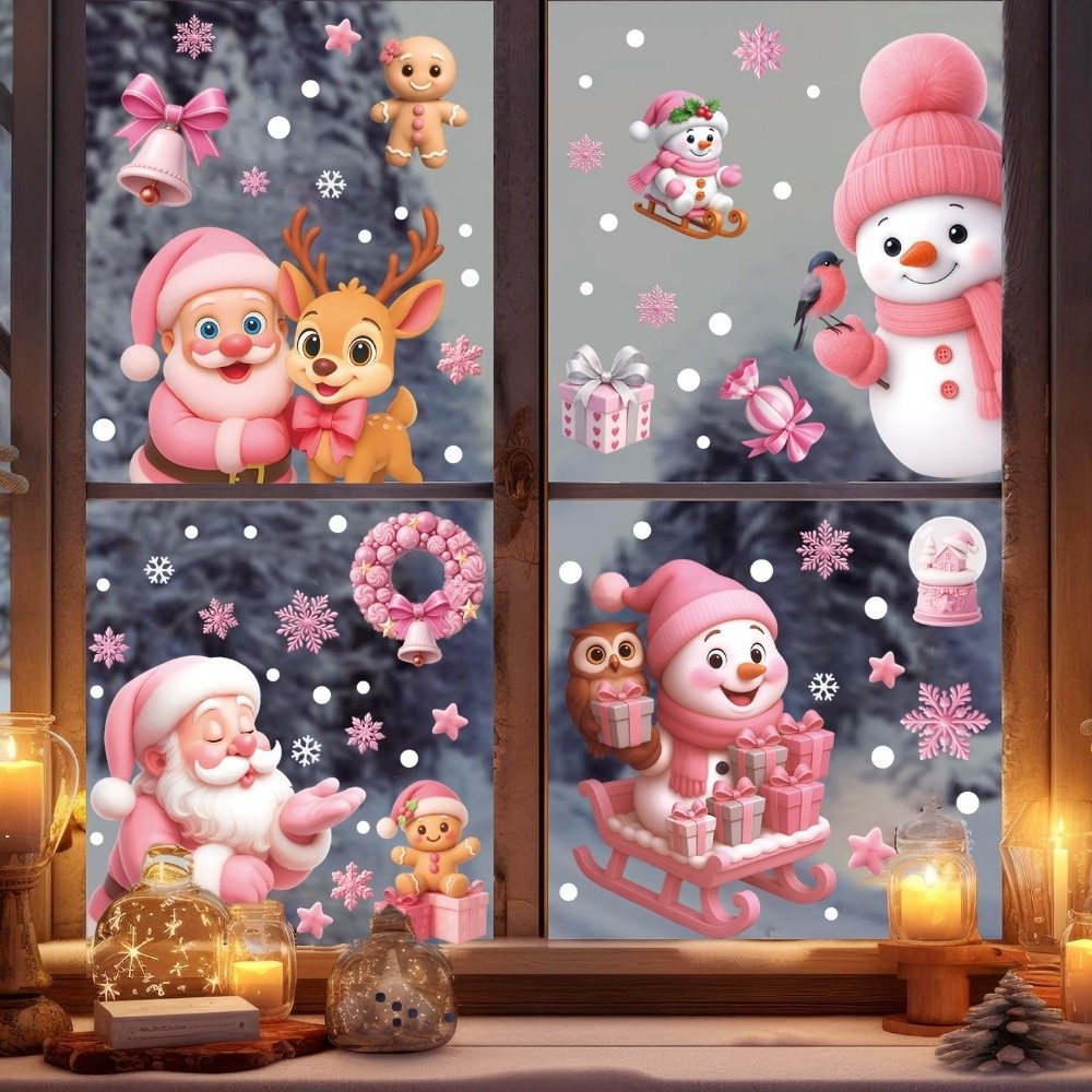 Cartoon PVC Window Stickers Sn - Snowflake Window Decal review and price