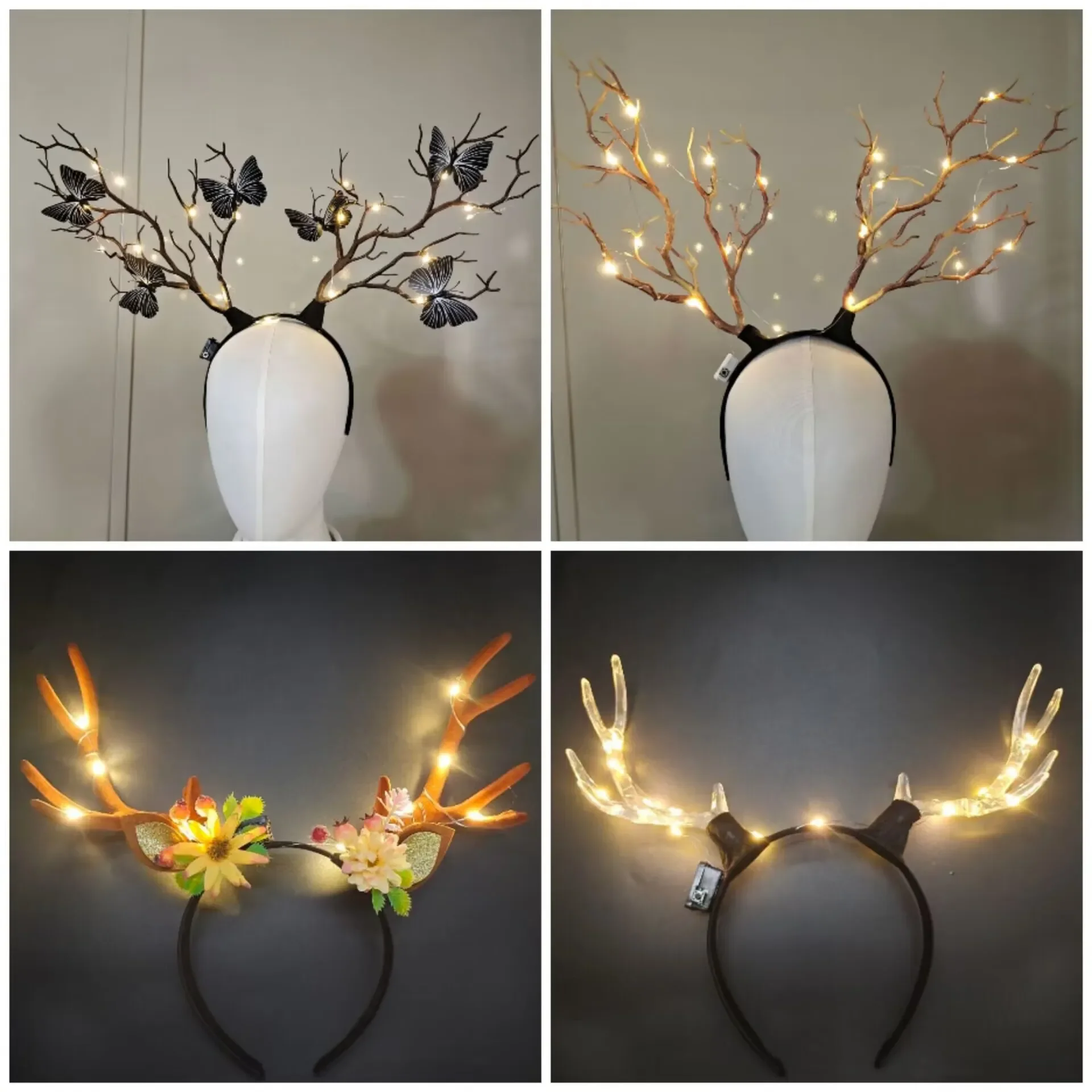 Women Girls Light Up Glowing R - Reindeer Antlers Headband review and price