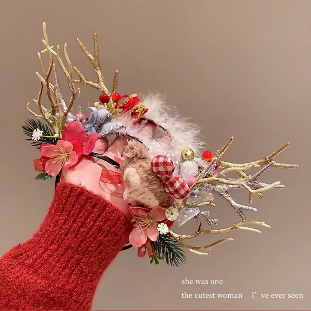 Plush LED Christmas Headband G - Reindeer Antlers Headband review and price