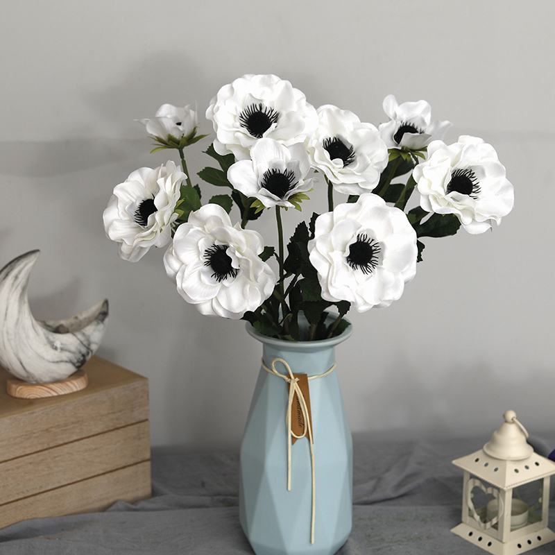 New 3 Heads Anemone Fake Flowe - Christmas Wreath Fake review and price