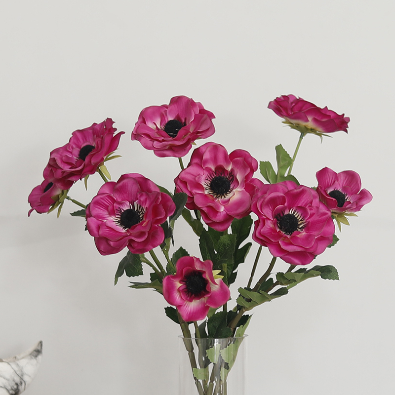 New 3 Heads Anemone Fake Flowe - Christmas Wreath Fake review and price