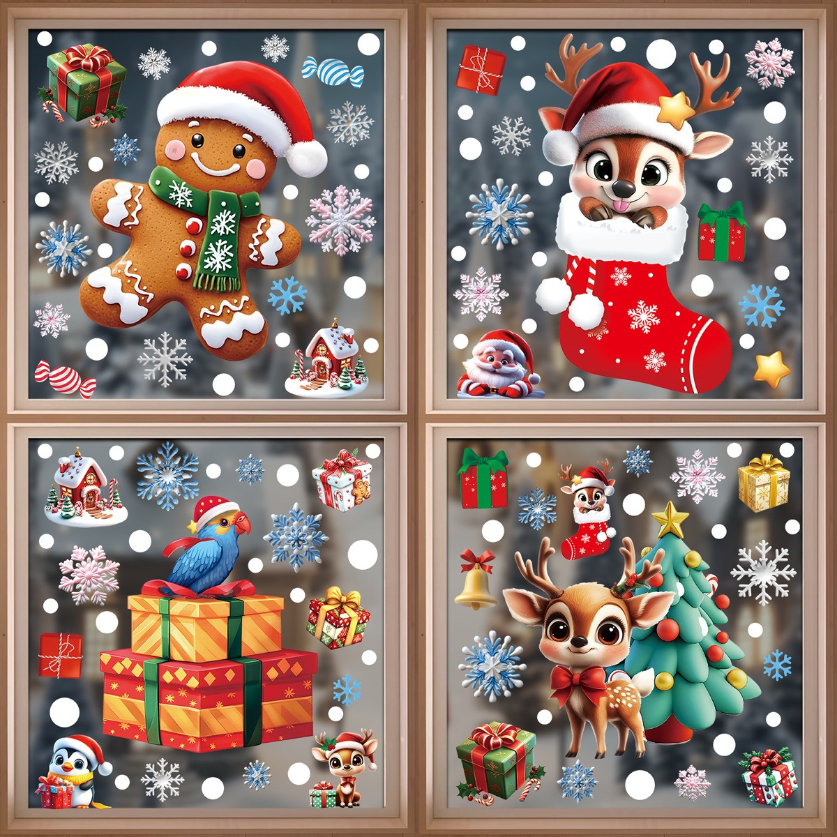 Christmas Window Stickers Ging - Snowflake Window Decal review and price