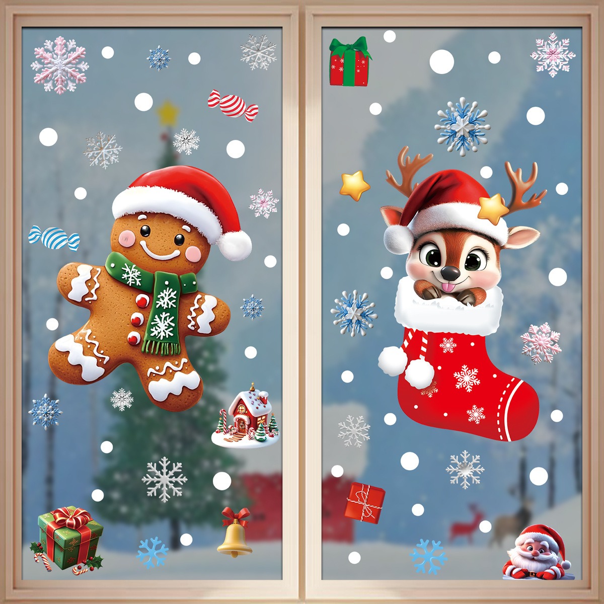 Christmas Window Stickers Ging - Snowflake Window Decal review and price