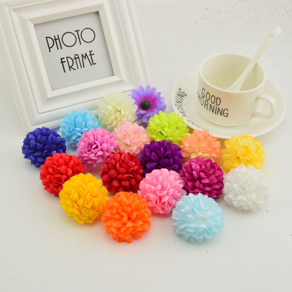 200PCS 5CM Silk Chrysanthemum  - Christmas Wreath Fake review and price