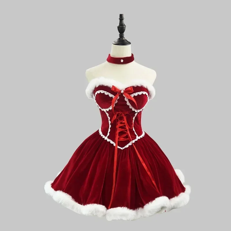 New Year Red Dress Cloak Cospl - Elf Costume Christmas review and price