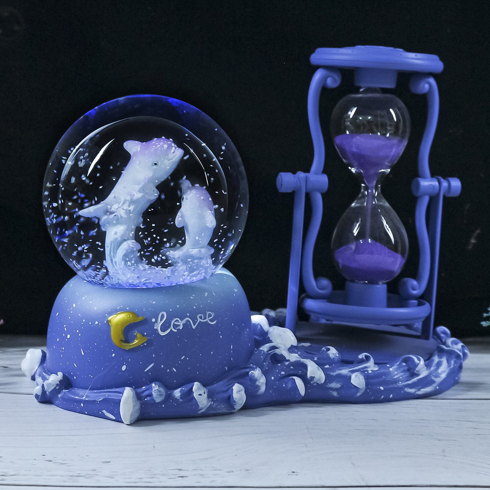 Dolphin Hourglass Timer Crysta - Snow Globe Musical review and price