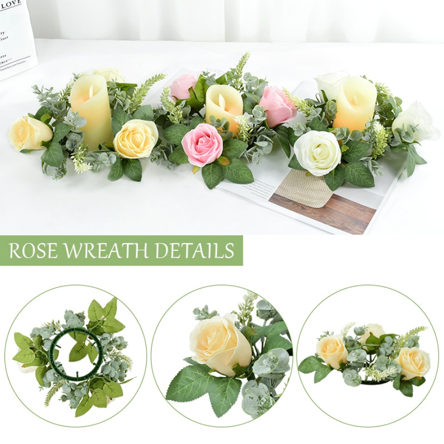 Artificial Rose Wreath Shaped  - Christmas Wreath Fake review and price