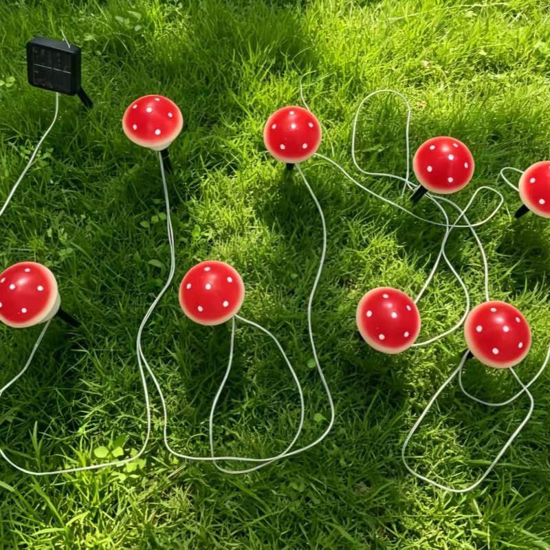 Solar Mushroom String Lights W - Christmas Lights Outdoor review and price