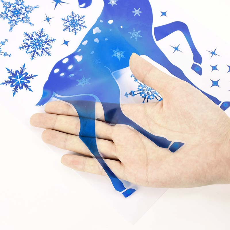 Christmas Window Stickers Elk  - Snowflake Window Decal review and price